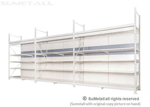 Integrated supermarket shelving with pallet racking