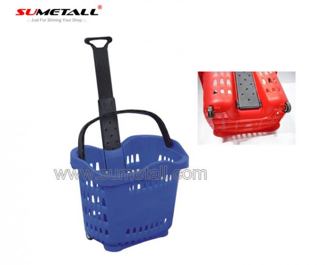 70L Rolling Shopping Basket With ABS Handles