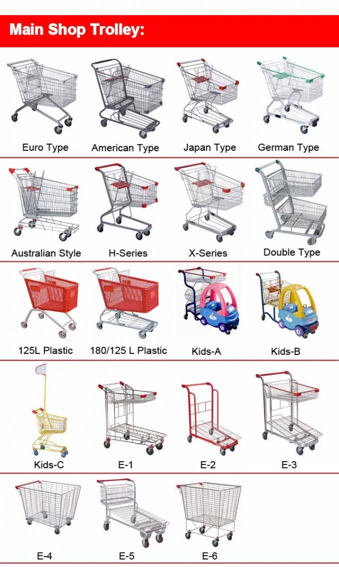 Classic 125L Plastic Shopping Cart With Wheels , Grocery Store Shopping Carts