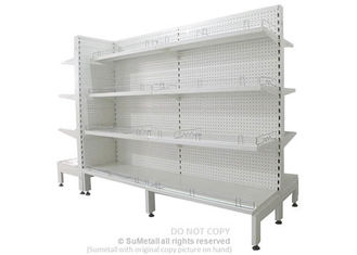 China Supermarket Gondola Display Shelving , Merchandise Display Racks With Pegboard supplier