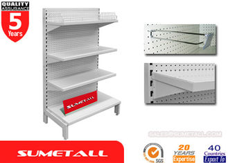 China Single Sided Gondola Clothing Store Shelving With Metal Peg Board Back supplier