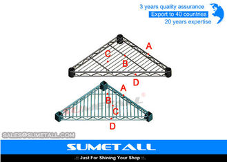 China Triangle Shaped Chrome Wire Shelving , Stainless Steel Wire Shelves For Garage / Kitchen supplier