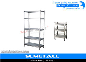 China Stainless Steel Boltless Rivet Shelving Storage Rack For Restaurant / Kitchen supplier