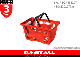 China Supermarket Plastic Shopping Basket With Handles supplier