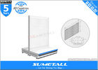 China Movable Steel Gondola Retail Display Shelving 50mm Pitch Hole With Pegboard factory