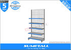 China Custom Multi Tiered Shop Display Shelf Removable With Grid Wire Mesh Backing factory