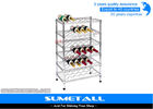 China Adjustable 6 Levels Steel Chrome Wire Shelving Rack For Hanging Wine company