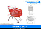 Good Quality Shop Display Shelf  & Classic 125L Plastic Shopping Cart With Wheels , Grocery Store Shopping Carts on sale