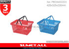 China Supermarket Hand Held Shopping Baskets 25L , Plastic Baskets With Handles factory