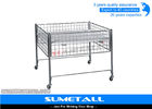 China Promotion Wire Storage Baskets With Wheel , Metal Wire Container Storage Cages factory