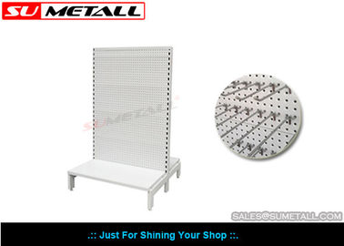 Custom Steel Supermarket Display Shelves With Volcano Perforated Panel