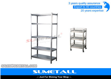 Stainless Steel Boltless Rivet Shelving Storage Rack For Restaurant / Kitchen